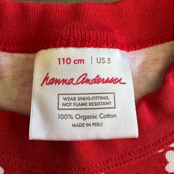 Hanna Andersson size 5 Pear Tree Holiday Long John Pajamas - Picture 6 of 7